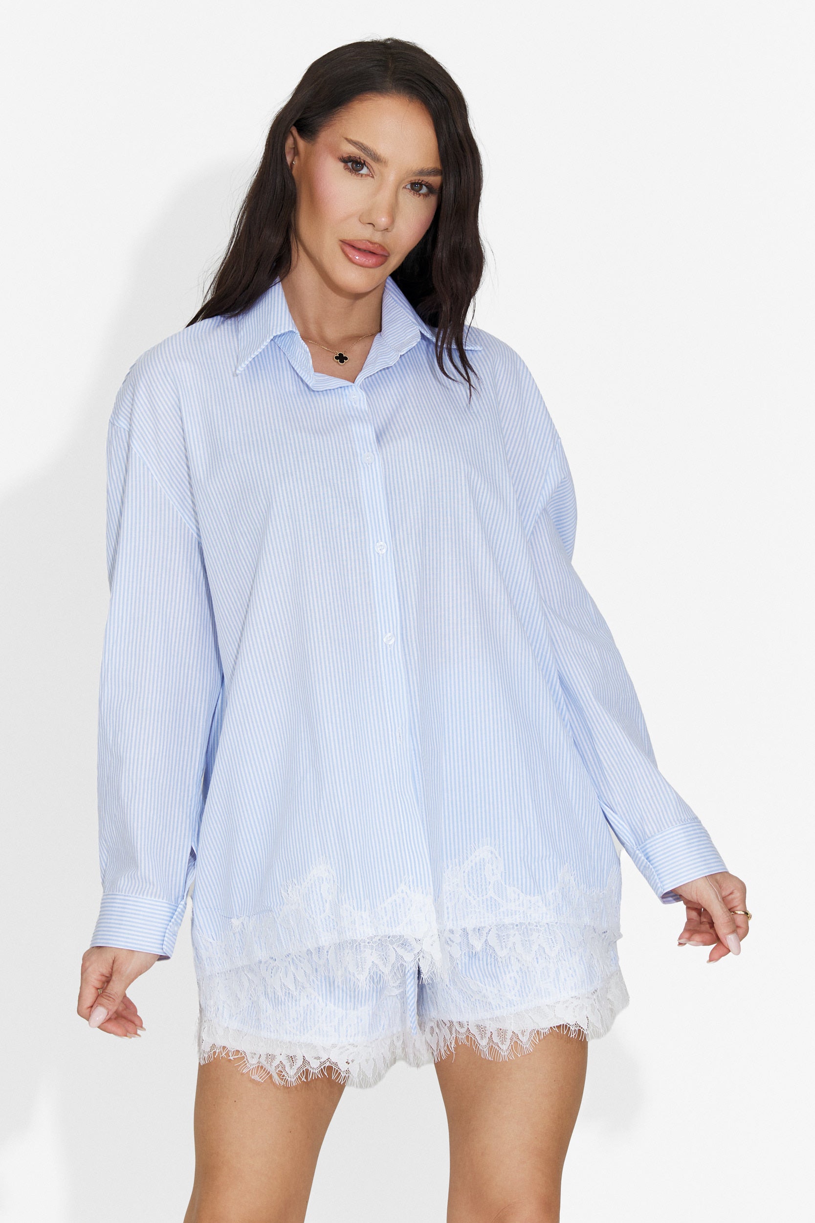 Compleu dama cu pantaloni scurti bleu Marigold Bogas