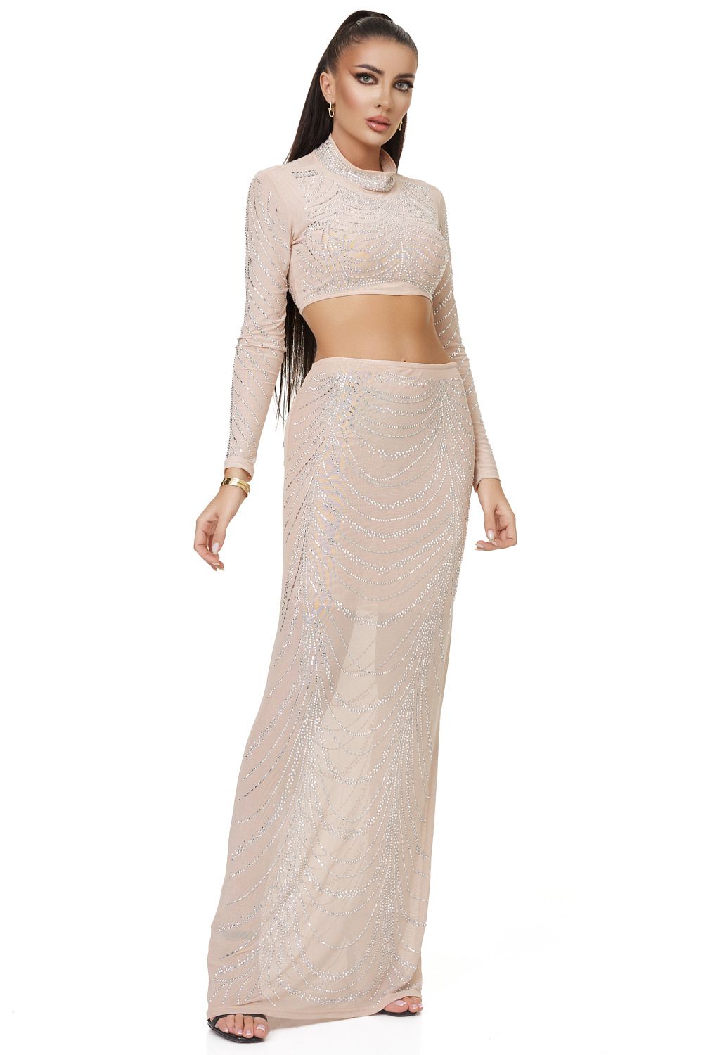 Compleu dama elegant bej Lasisea Bogas