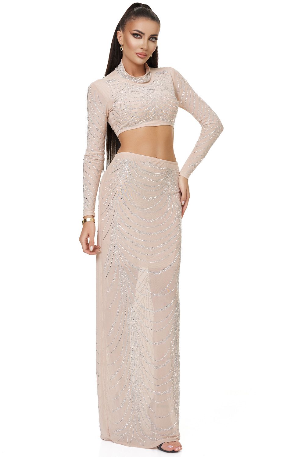 Compleu dama elegant bej Lasisea Bogas