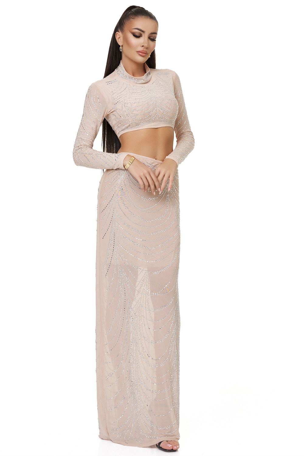 Compleu dama elegant bej Lasisea Bogas