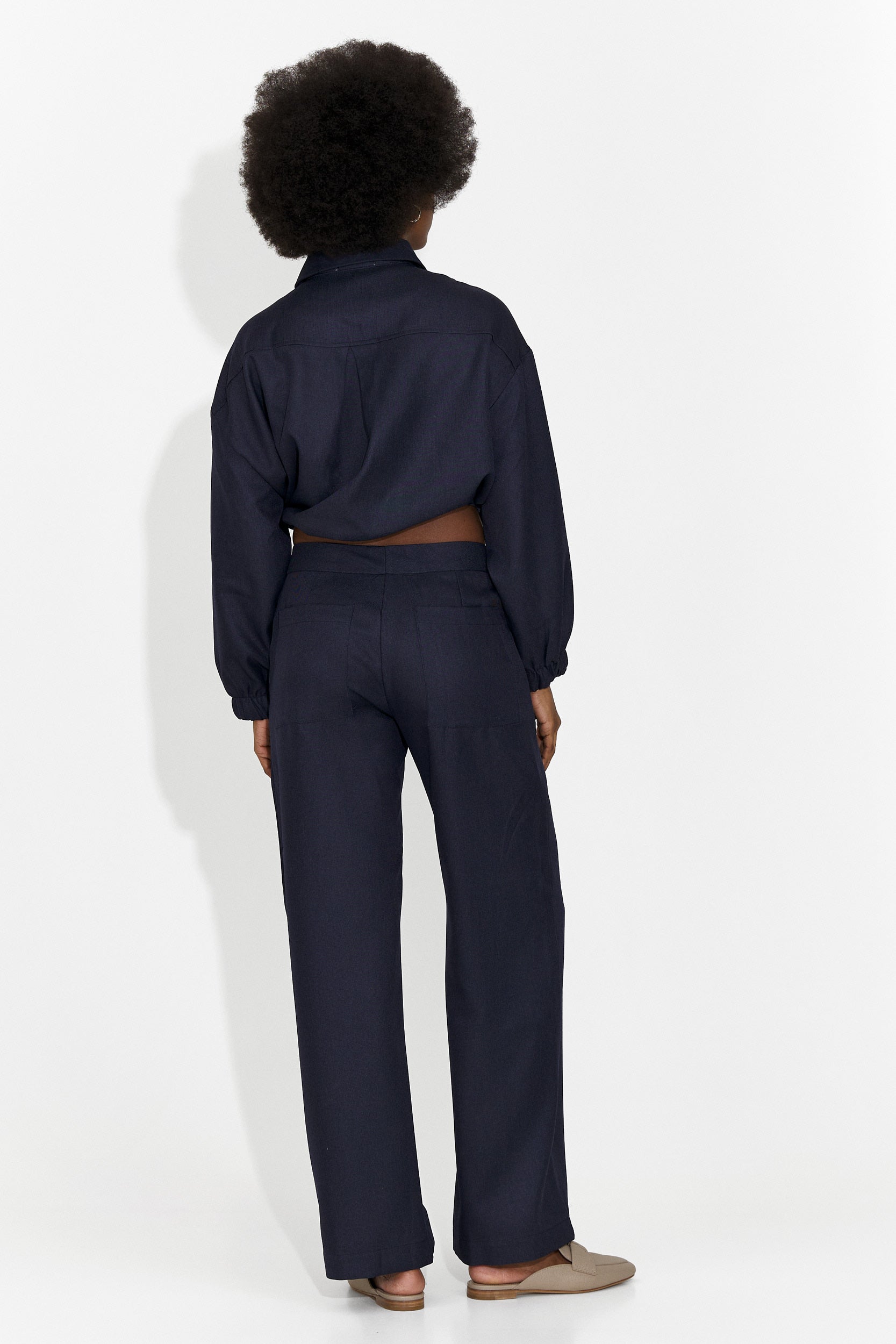 Compleu dama elegant bleumarin Densia Bogas