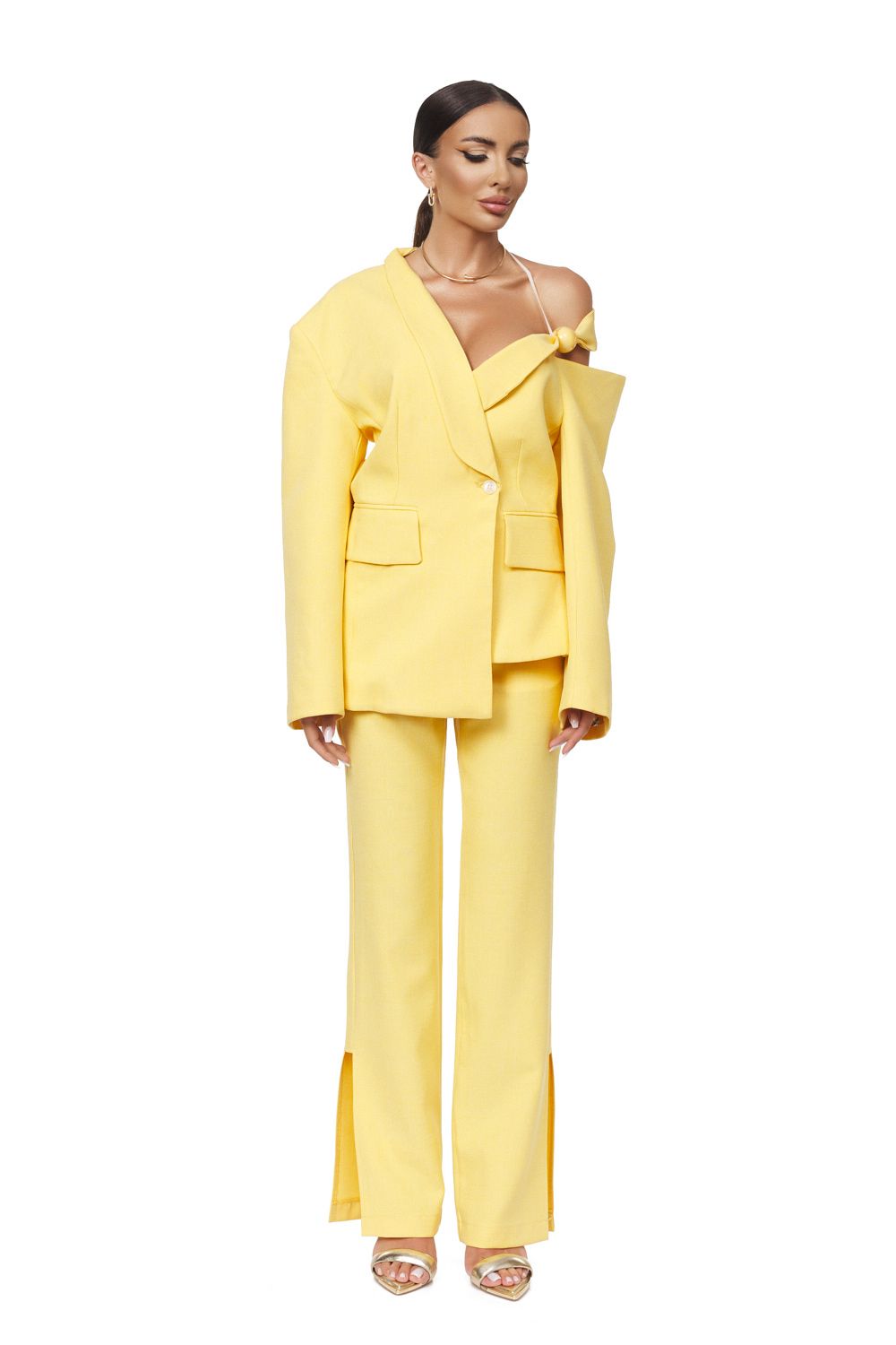 Compleu dama elegant galben Meas Bogas