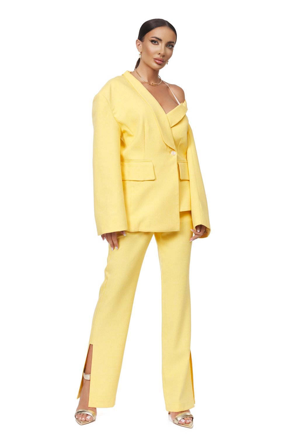Compleu dama elegant galben Meas Bogas