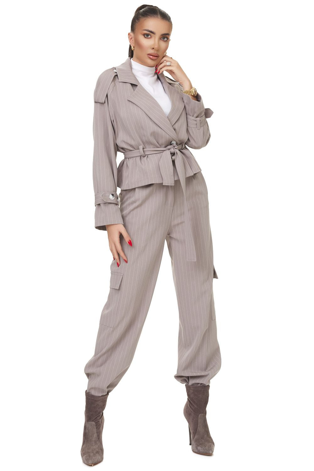 Compleu dama elegant gri Lisyn Bogas
