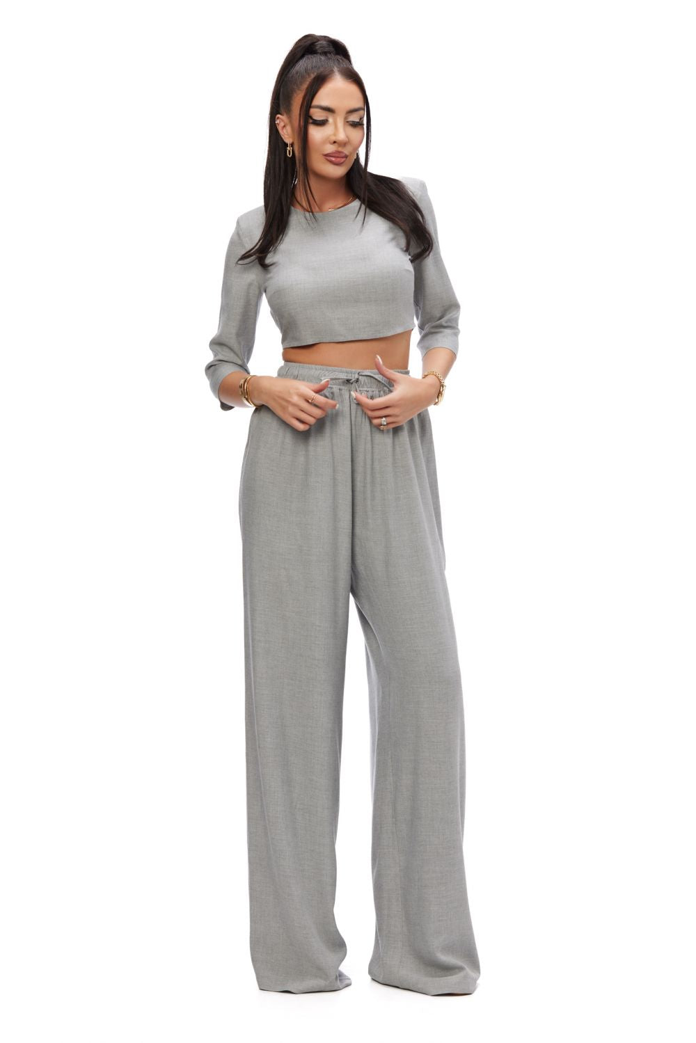 Compleu dama elegant gri Peyana Bogas