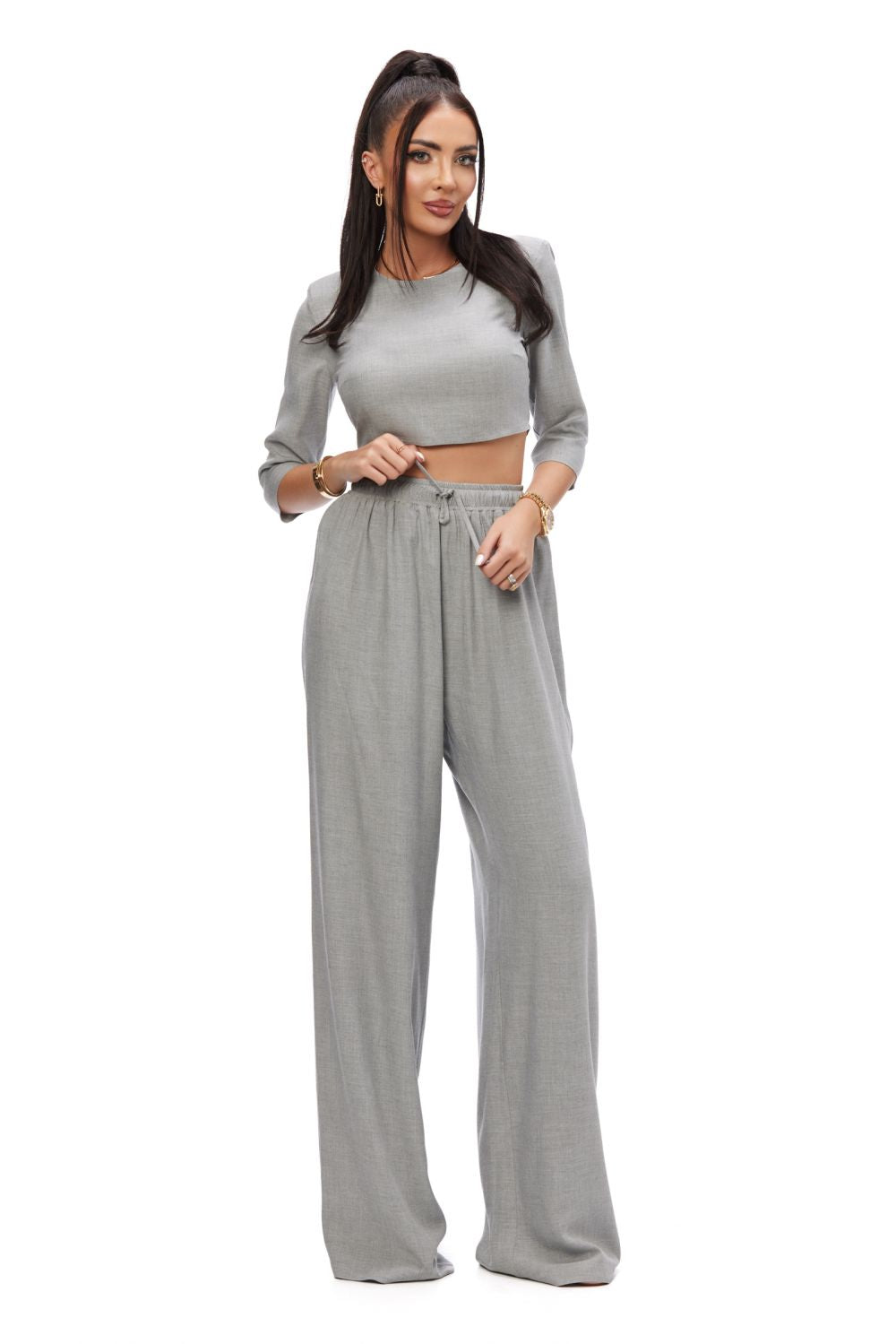 Compleu dama elegant gri Peyana Bogas