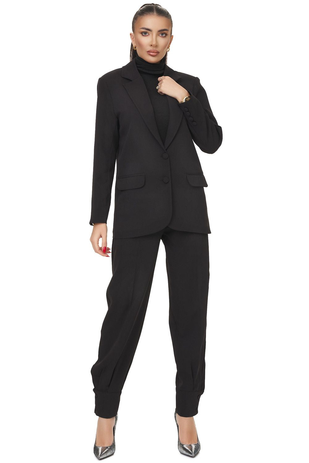 Compleu dama elegant negru Kesika Bogas