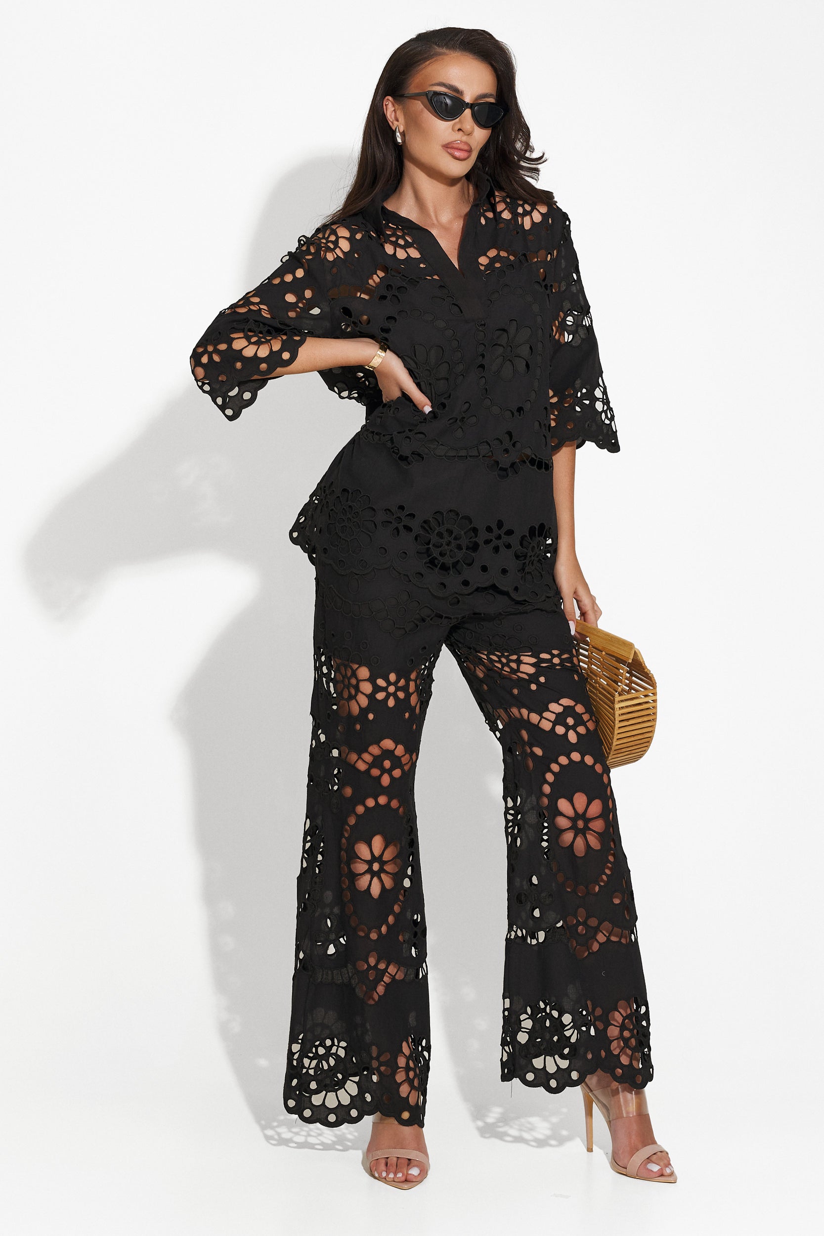 Compleu dama elegant negru Yustina Bogas