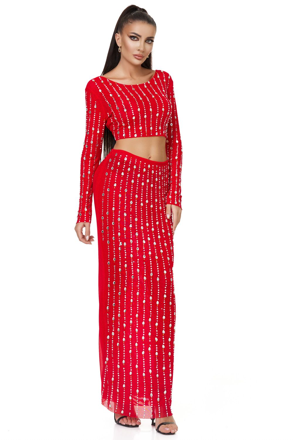 Compleu dama elegant rosu Rivelia Bogas