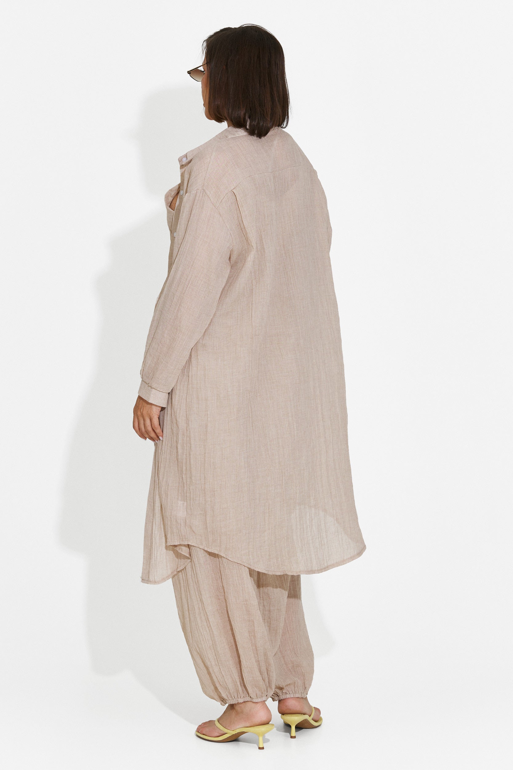 Compleu dama pantaloni + maiou + camasa maro Dariele Bogas
