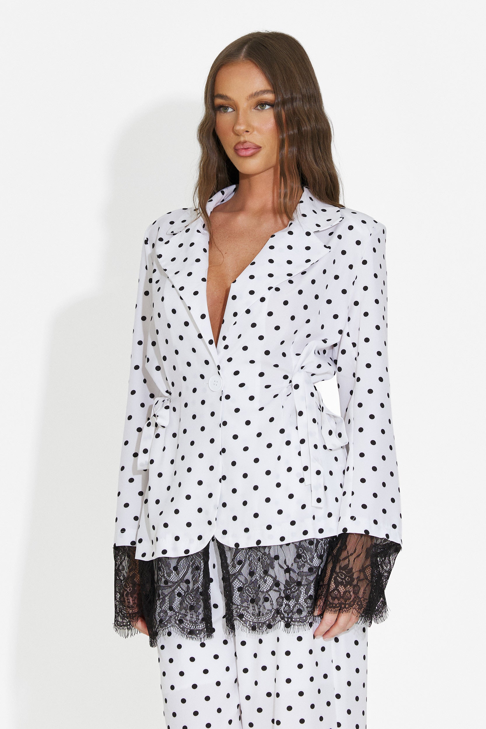 Compleu dama sacou + pantaloni alb Aykena Bogas