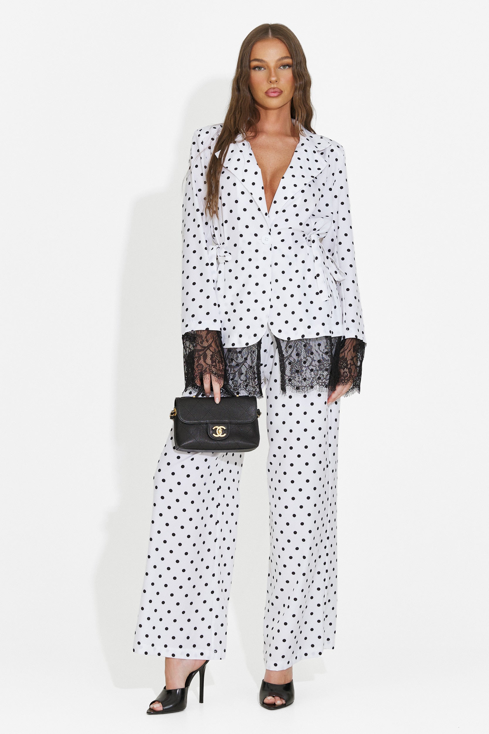Compleu dama sacou + pantaloni alb Aykena Bogas