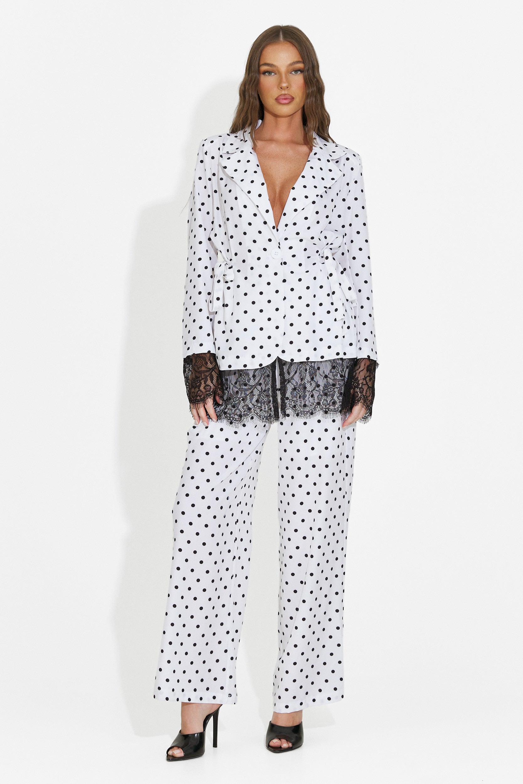 Compleu dama sacou + pantaloni alb Aykena Bogas