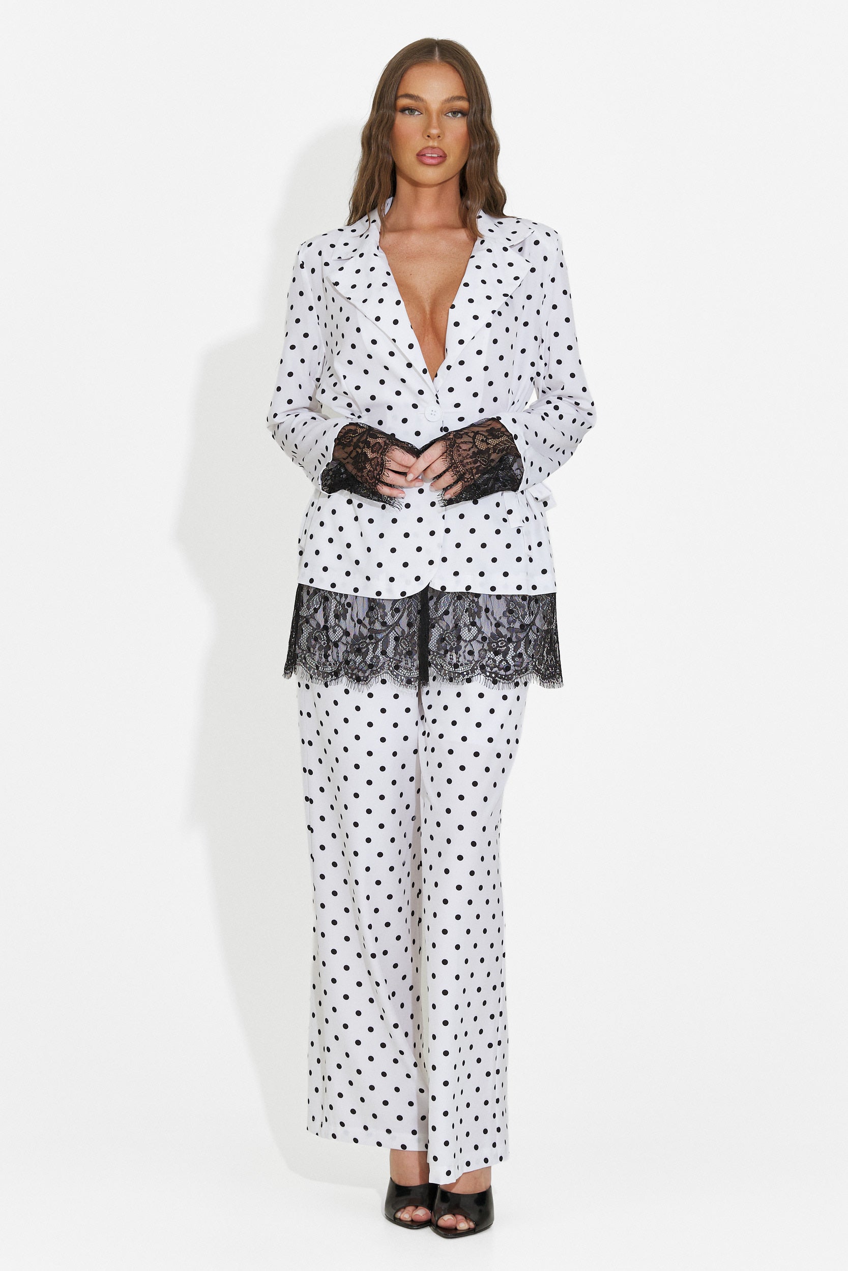 Compleu dama sacou + pantaloni alb Aykena Bogas
