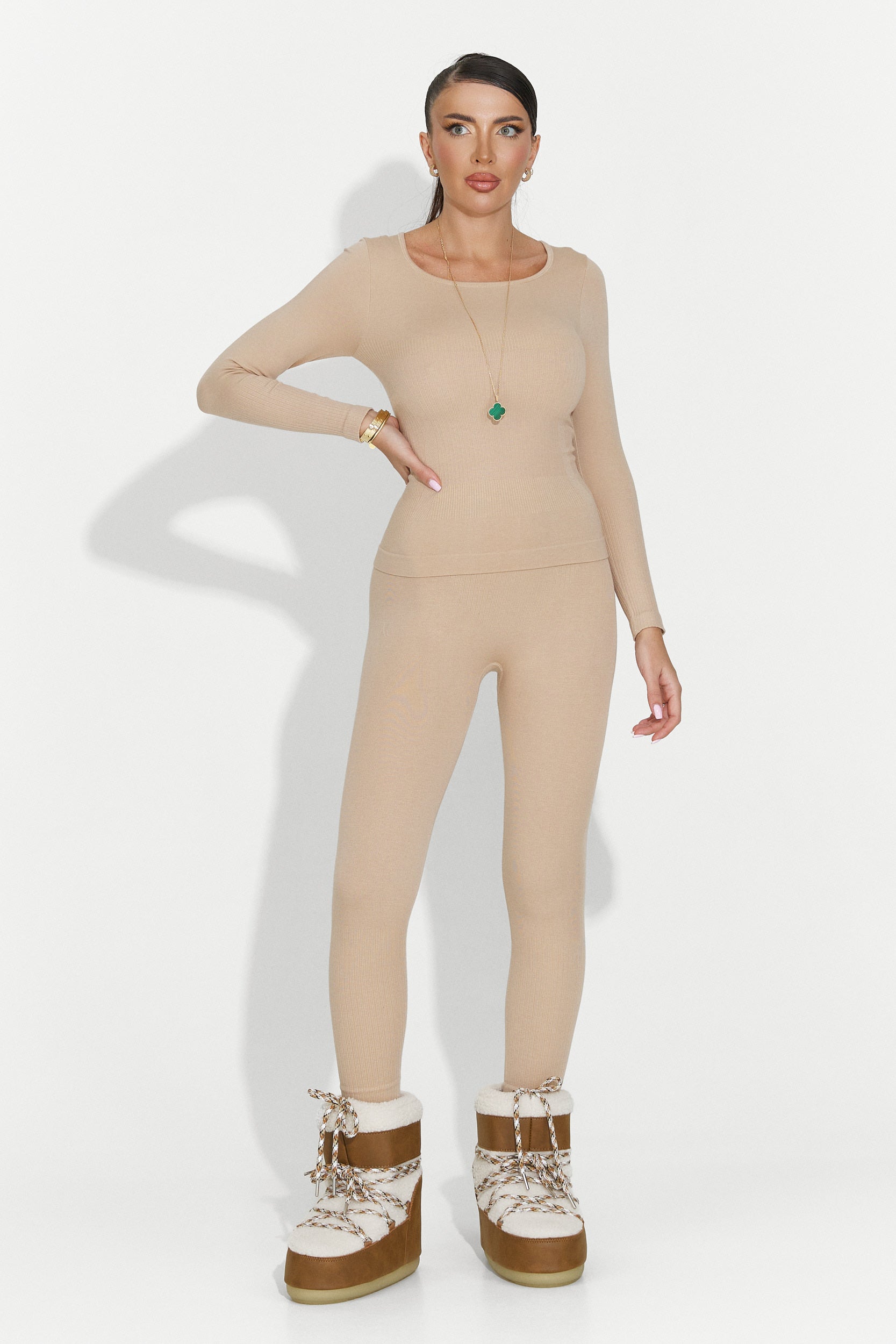 Women's beige underwear set Dominia Bogas