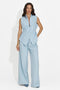 Compleu dama vesta + pantaloni bleu Chelora Bogas