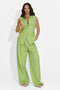 Compleu dama vesta + pantaloni verde Chelora Bogas