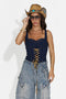 Corset dama casual albastru Veriga Bogas