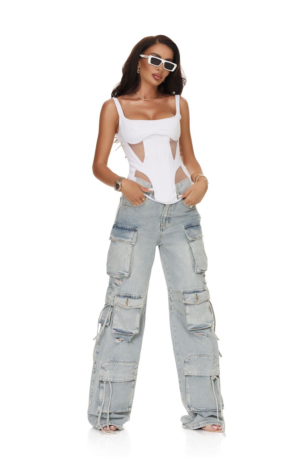 Corset dama elegant alb Acesia Bogas
