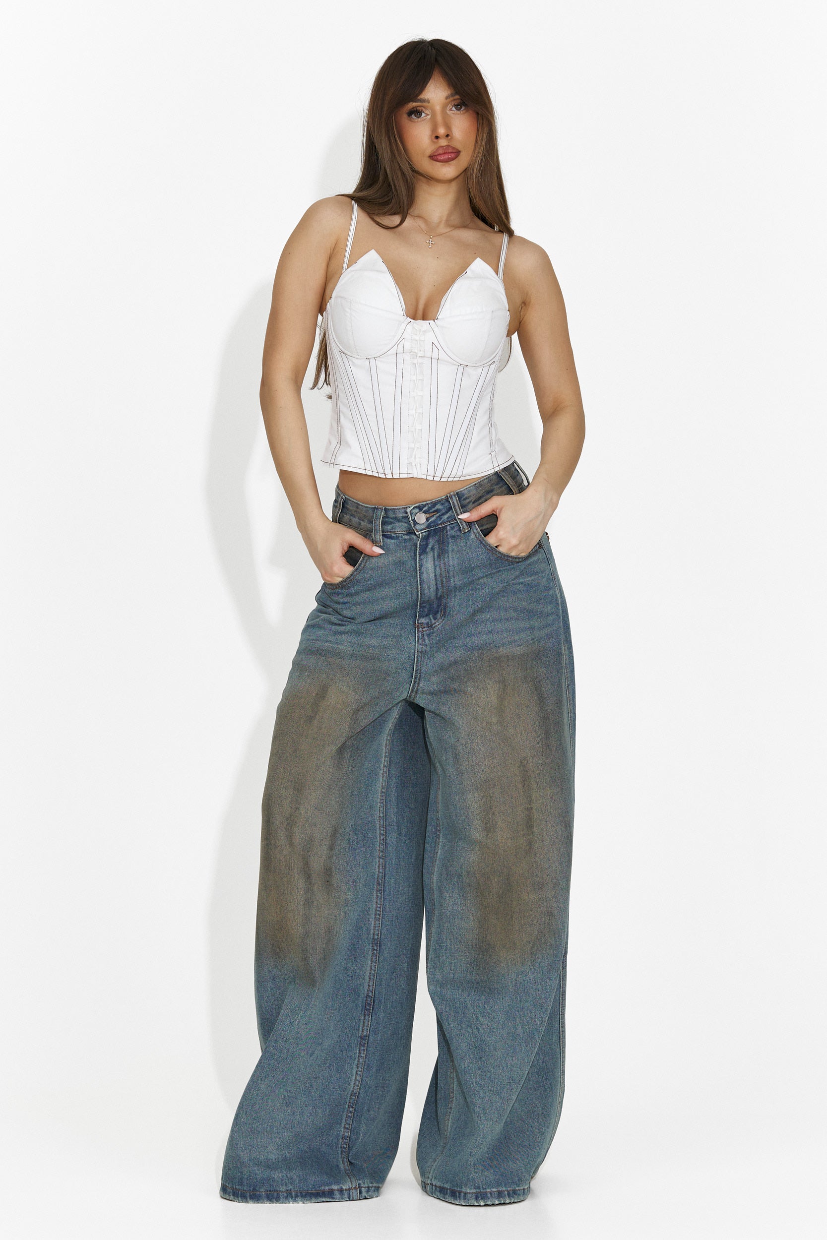 Corset dama elegant alb Karisa Bogas