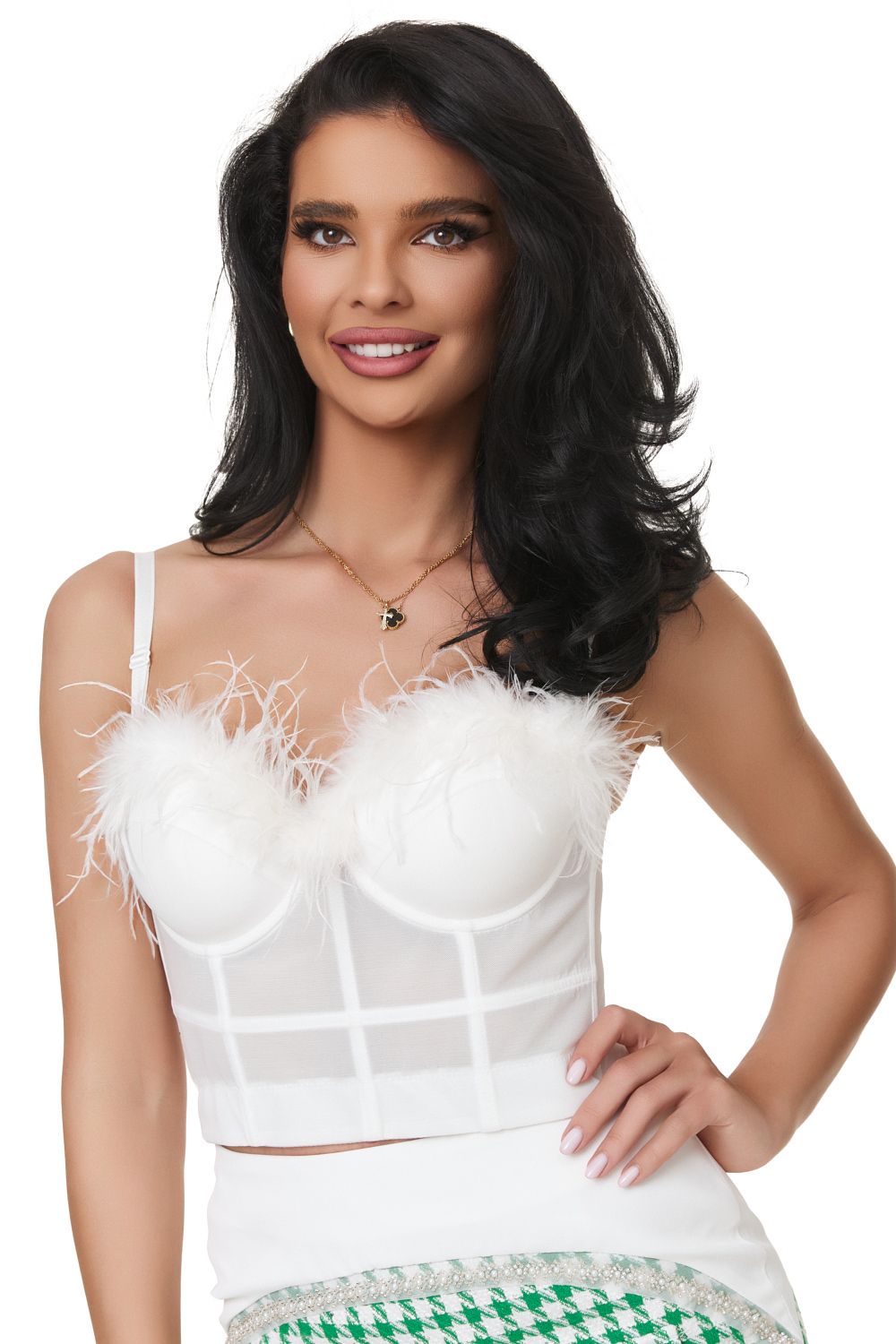 Corset dama elegant alb Sirenys Bogas