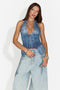 Corset dama elegant albastru Market Bogas