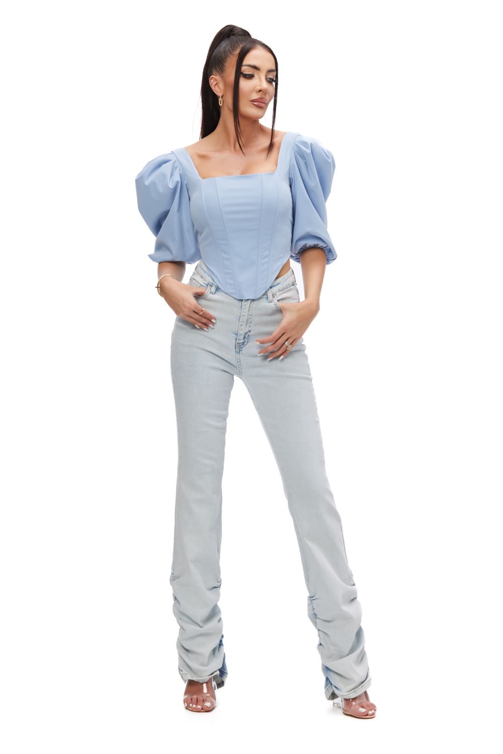 Corset dama elegant bleu Bestyta Bogas