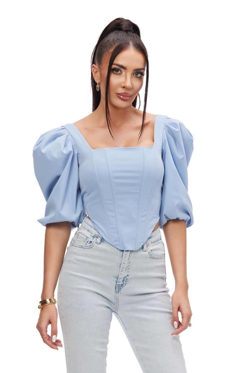 Corset dama elegant bleu Bestyta Bogas