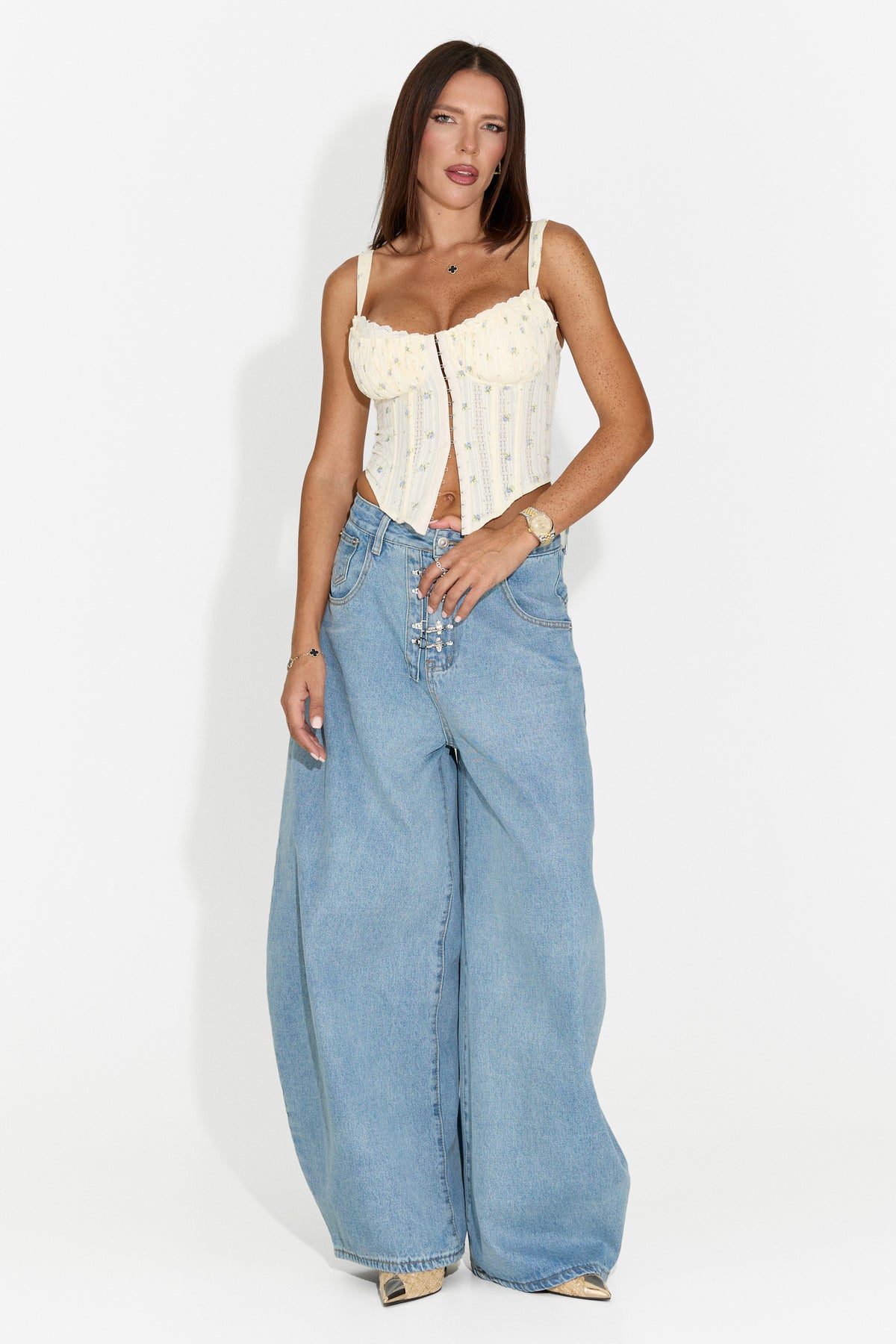 Corset dama elegant galben Varinta Bogas
