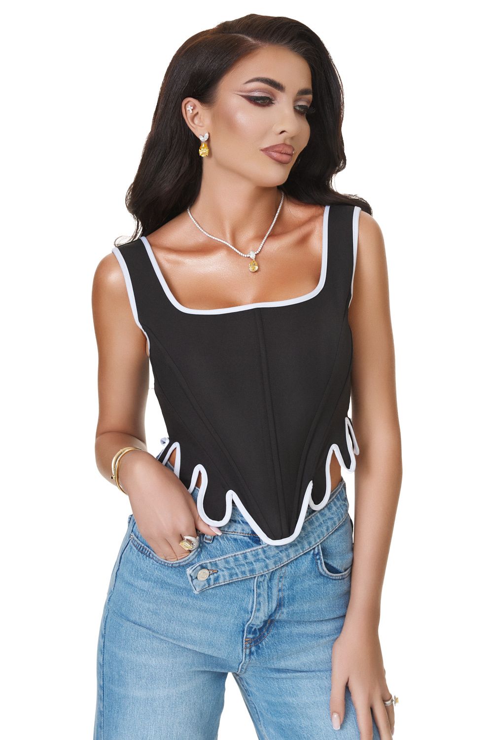 Corset dama elegant negru Lesyca Bogas