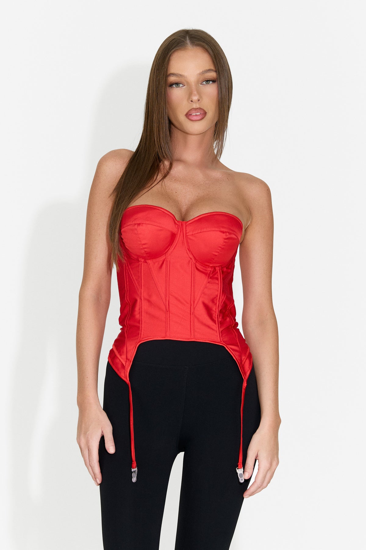 Corset dama elegant rosu Storas Bogas
