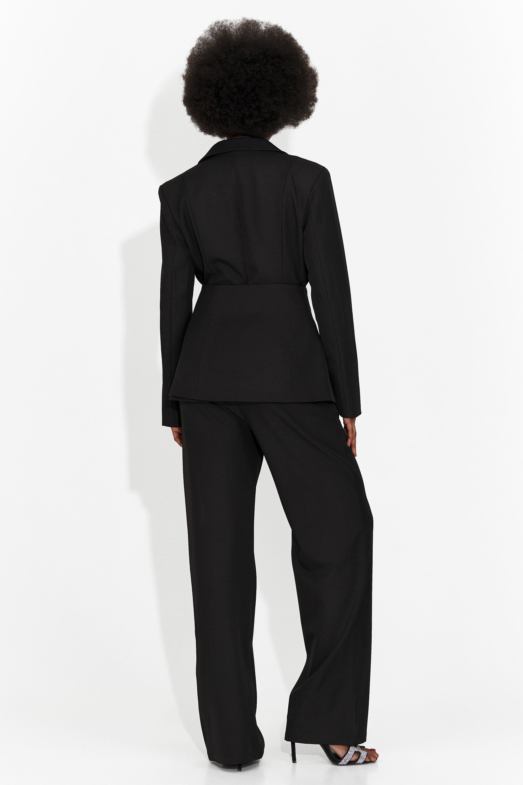 Costum dama 3 piese sacou + corset + pantaloni negru Glimena Bo