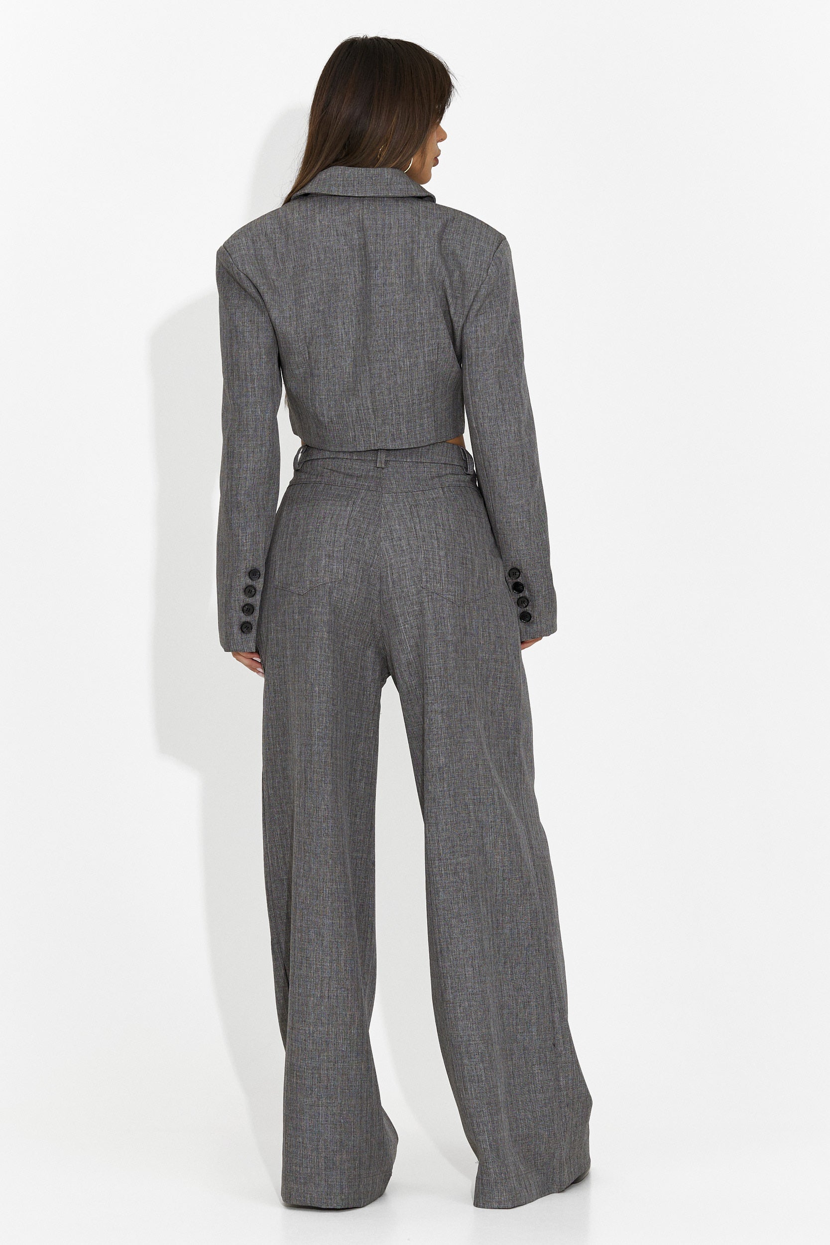 Costum dama elegant gri Danetia Bogas