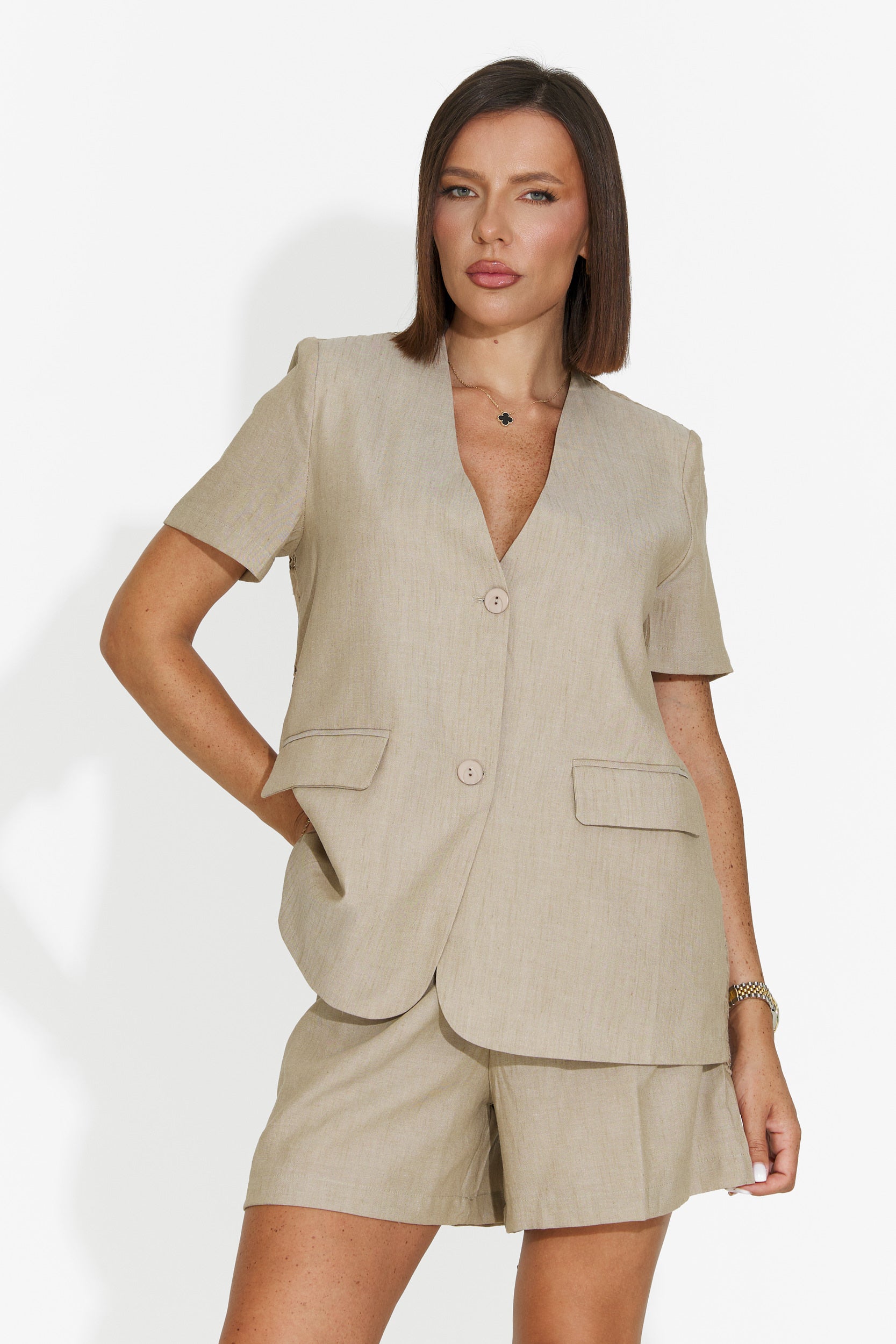 Costum dama sacou + pantaloni maro Liriena Bogas
