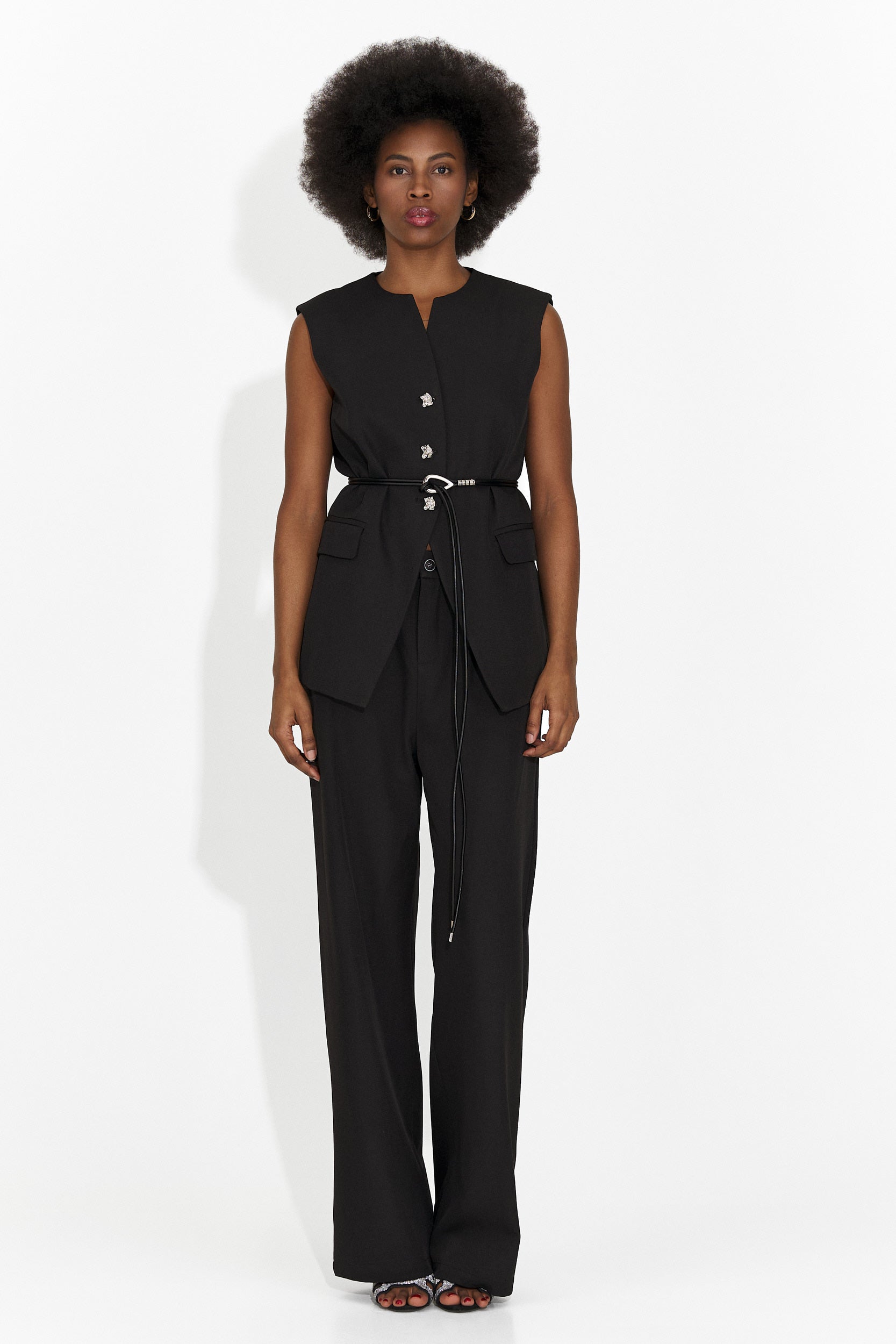 Costum dama vesta + pantaloni negru Avilma Bogas