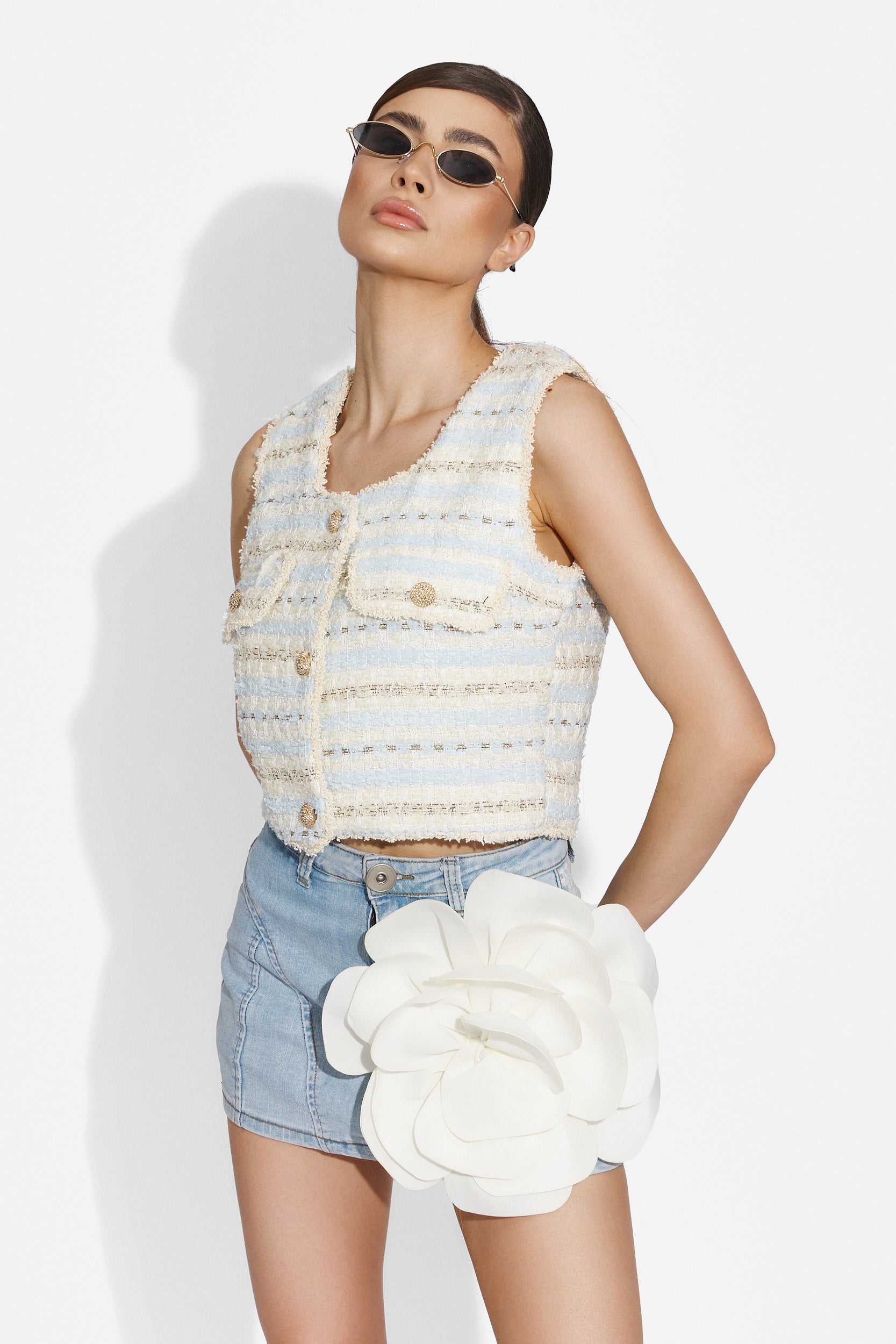 Fusta dama casual bleu Abraka Bogas