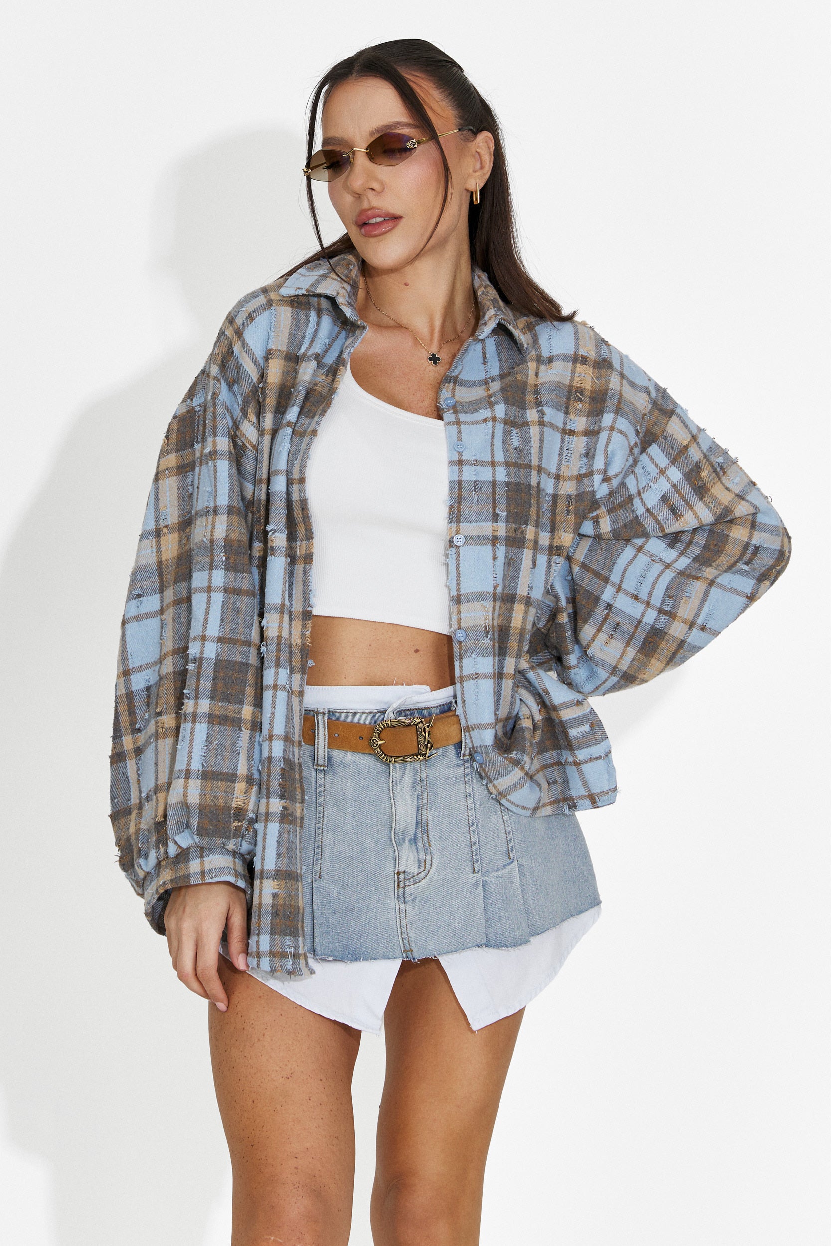 Fusta dama casual bleu Iustina Bogas