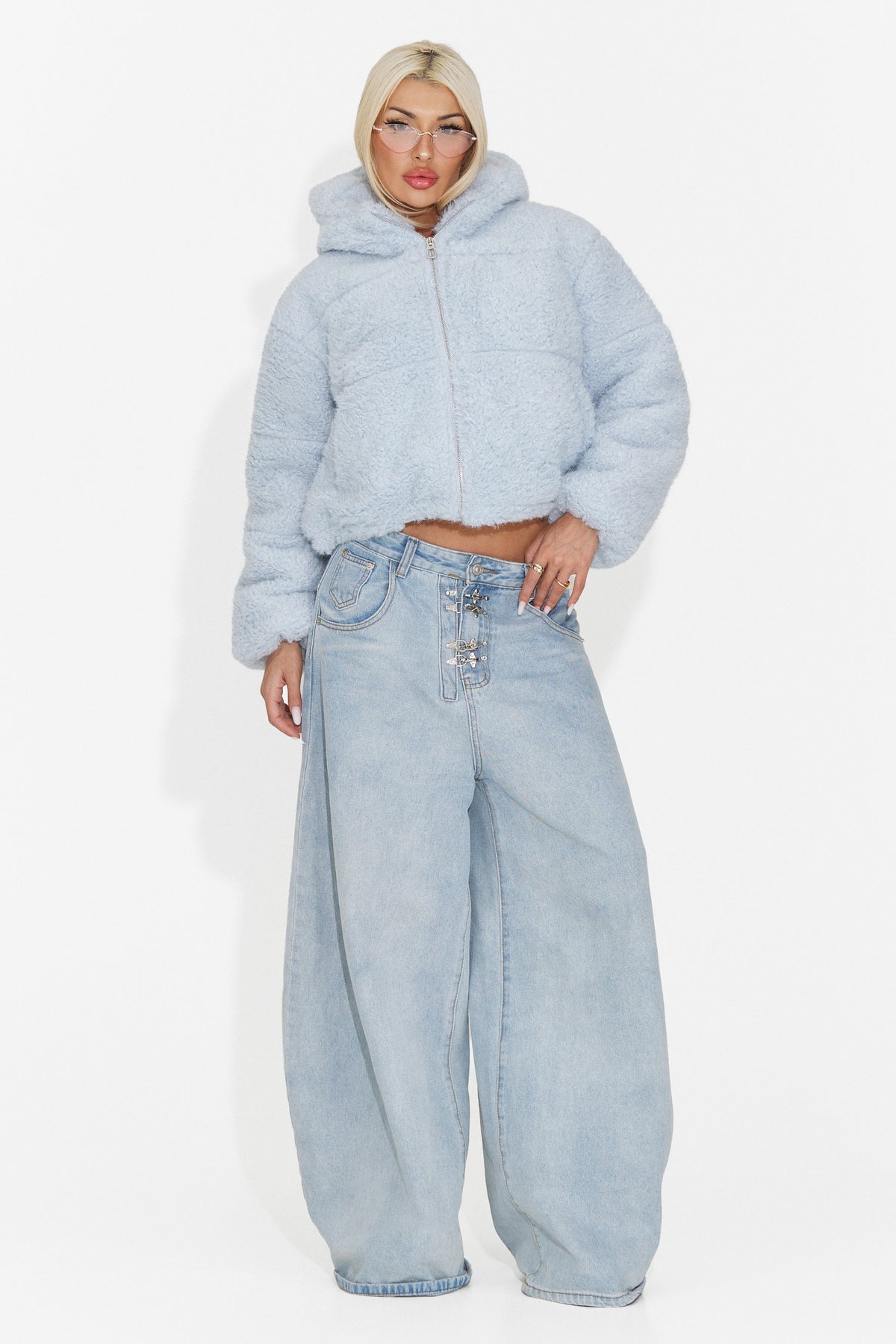 Geaca casual bleu Derenoena Bogas