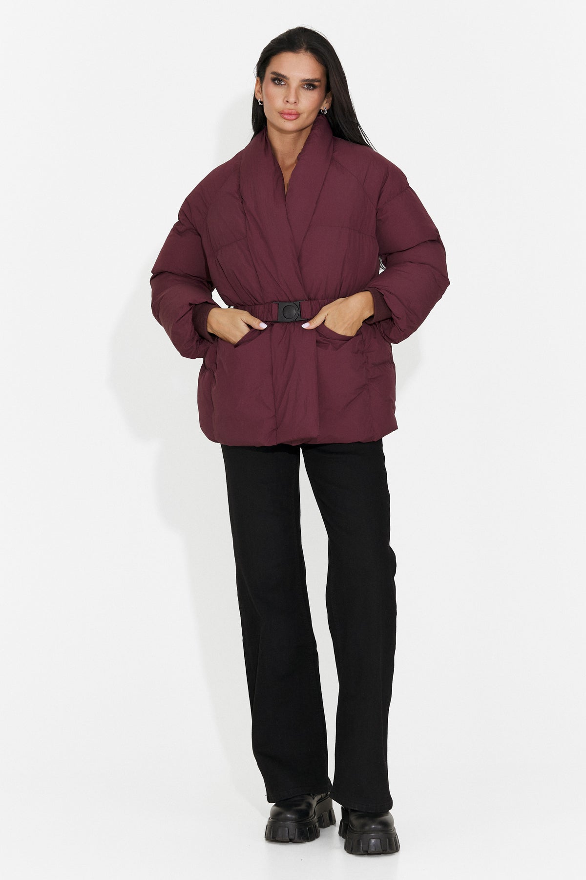 Geaca casual Burgundy Butialia Bogas