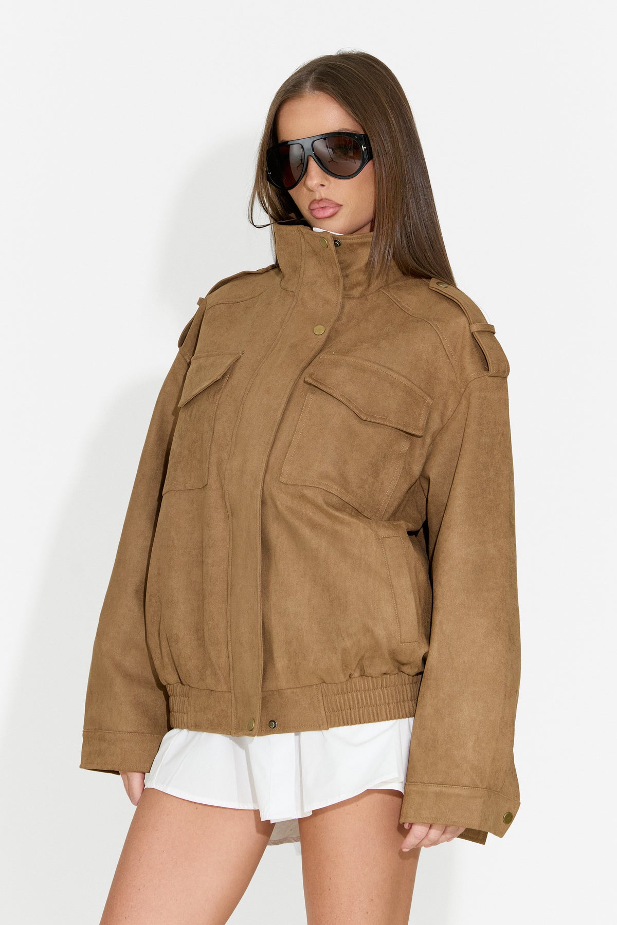 Geaca dama casual bej Renoya Bogas