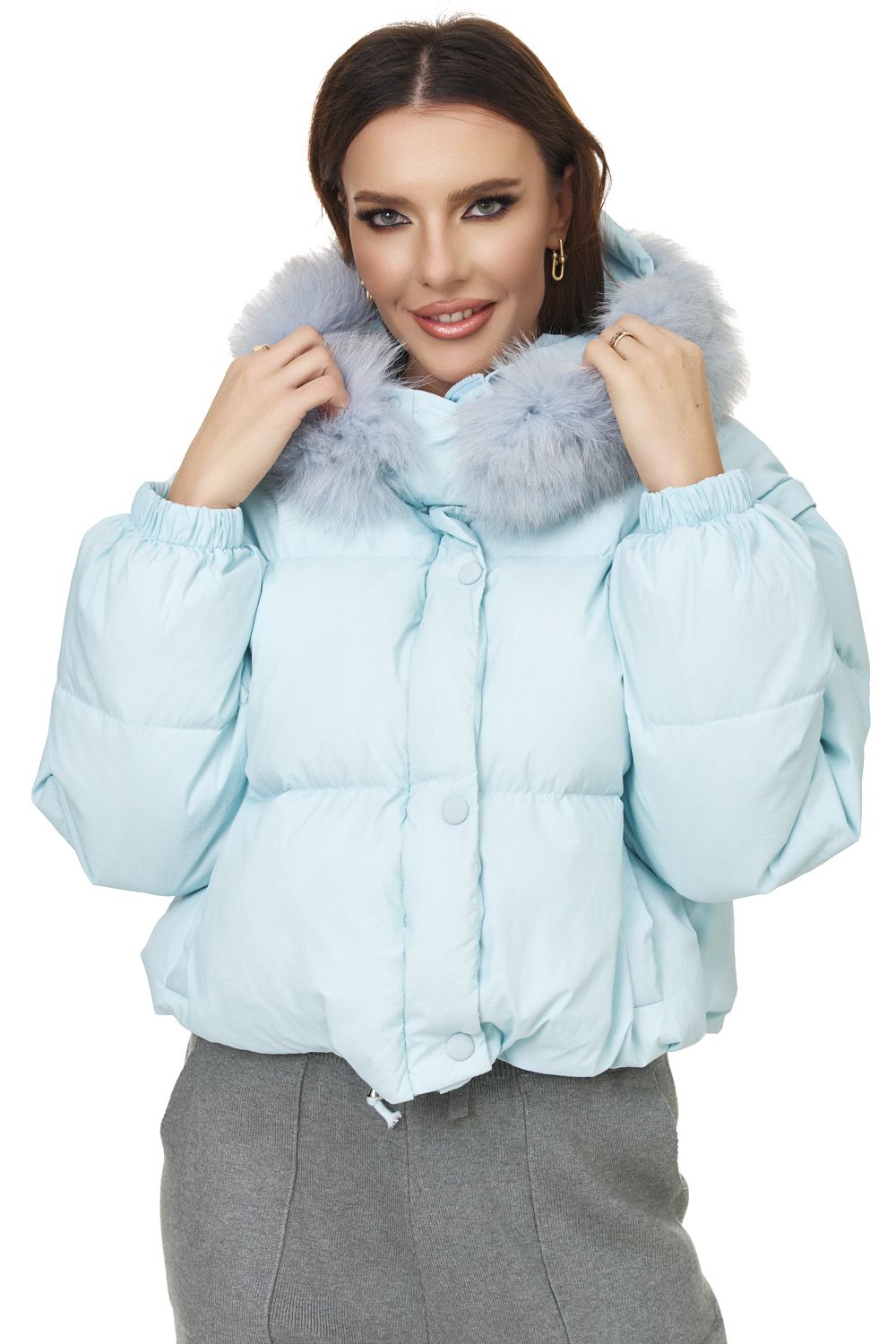 Geaca dama casual bleu Lacesy Bogas