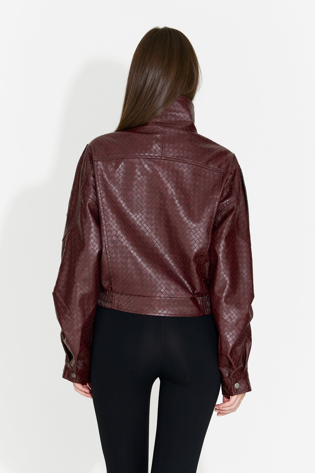 Geaca dama casual burgundy Gruroyena Bogas, imaginea 4 din 9