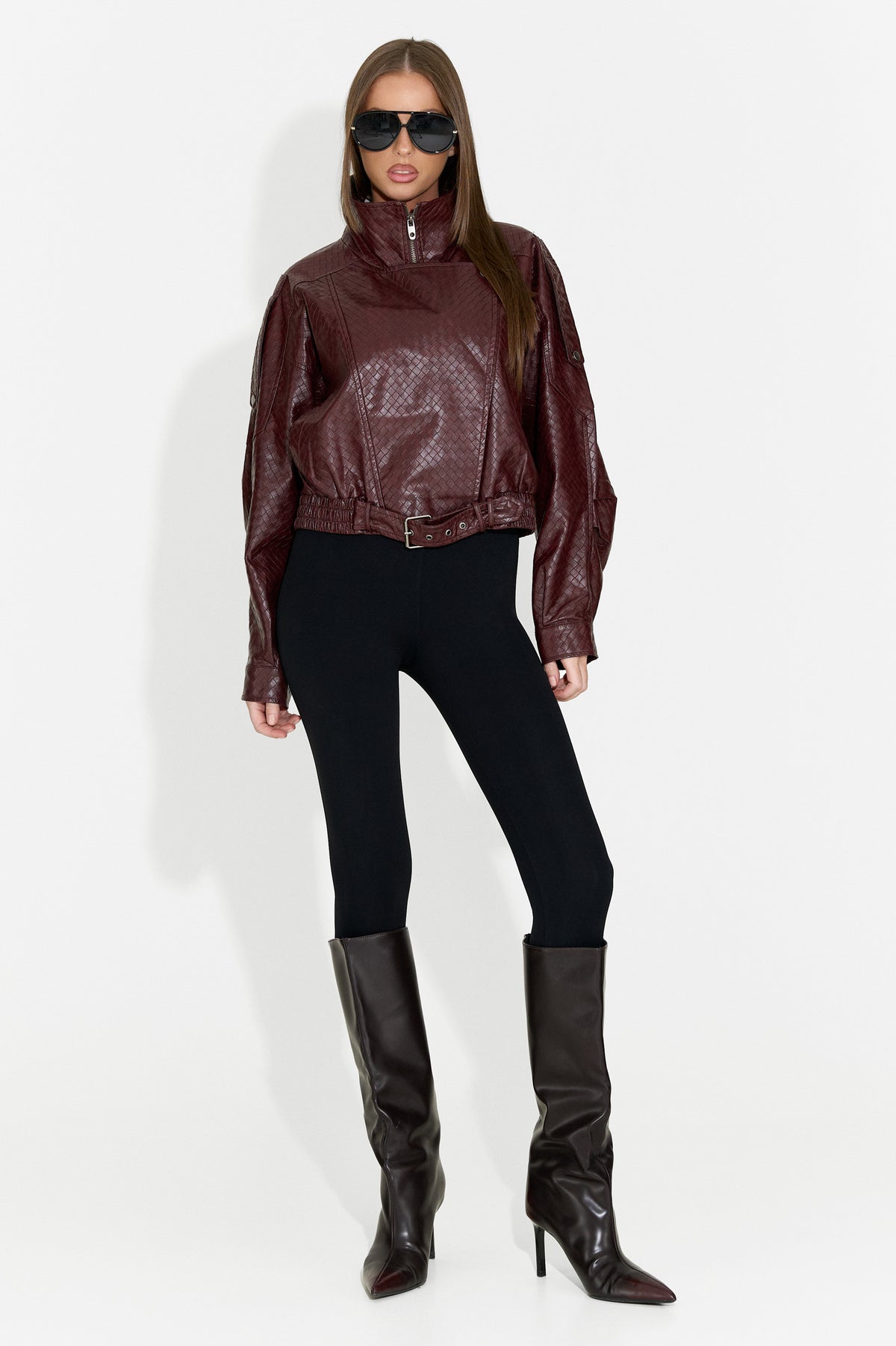 Geaca dama casual burgundy Gruroyena Bogas