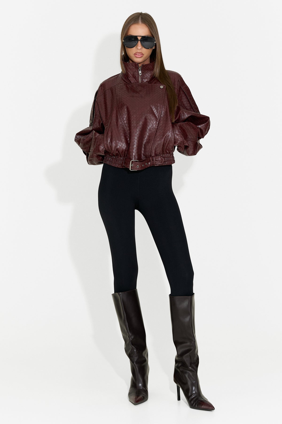 Geaca dama casual burgundy Gruroyena Bogas
