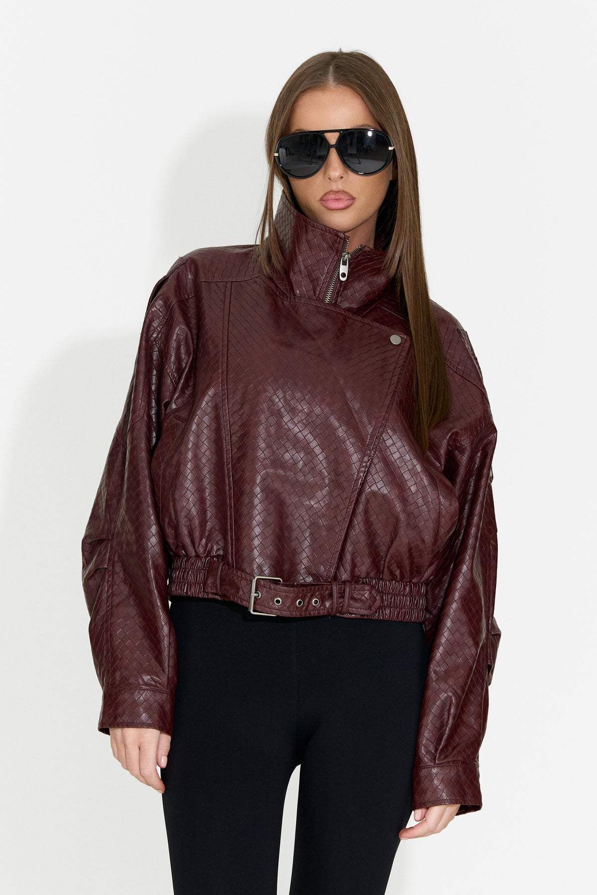 Geaca dama casual burgundy Gruroyena Bogas