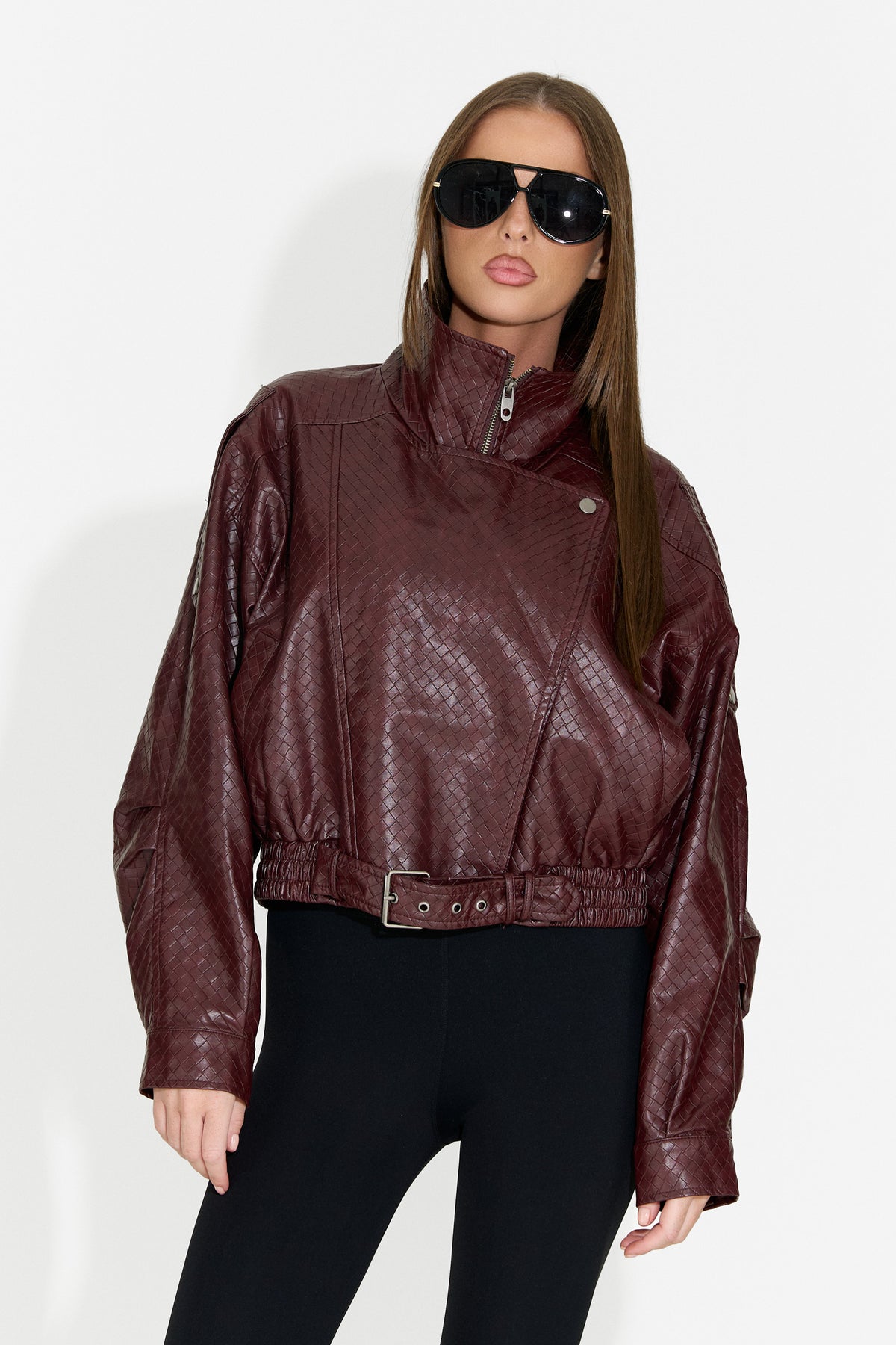 Geaca dama casual burgundy Gruroyena Bogas