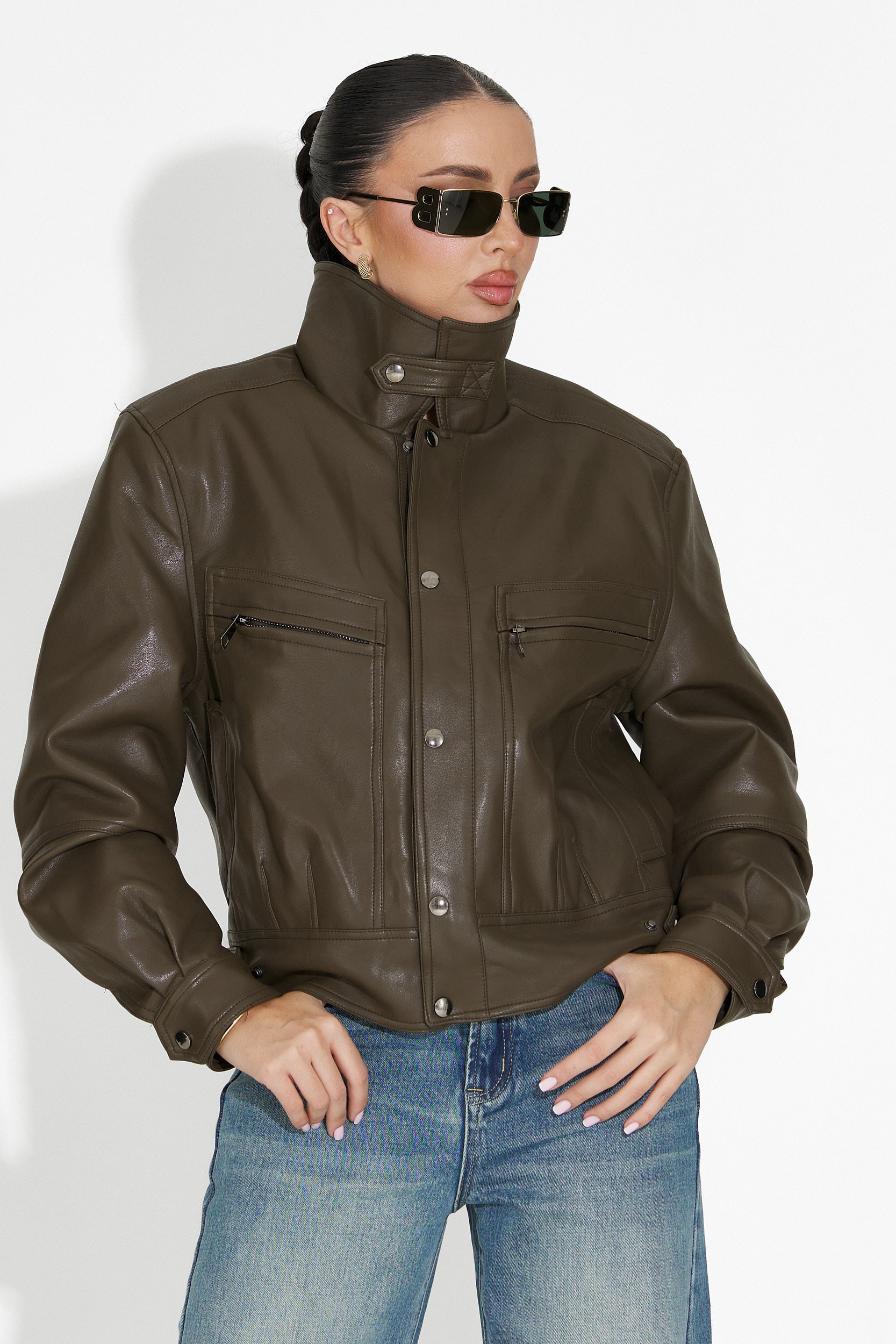 Geaca dama casual kaki Giselia Bogas