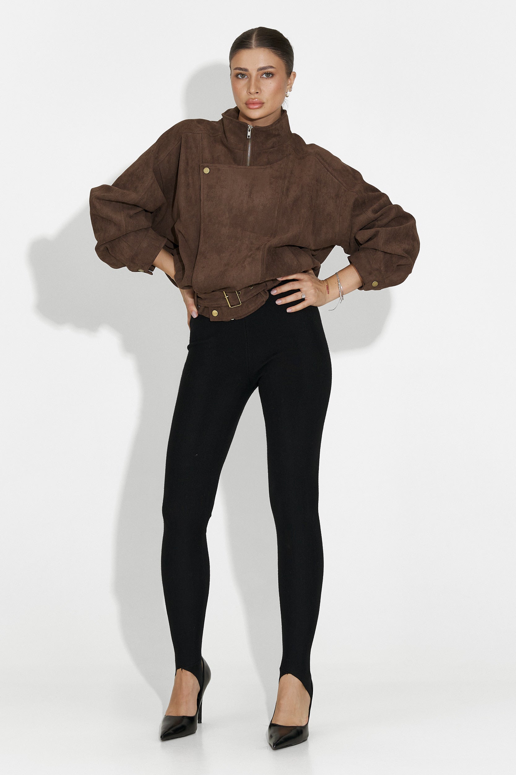 Geaca dama casual maro Ismoria Bogas