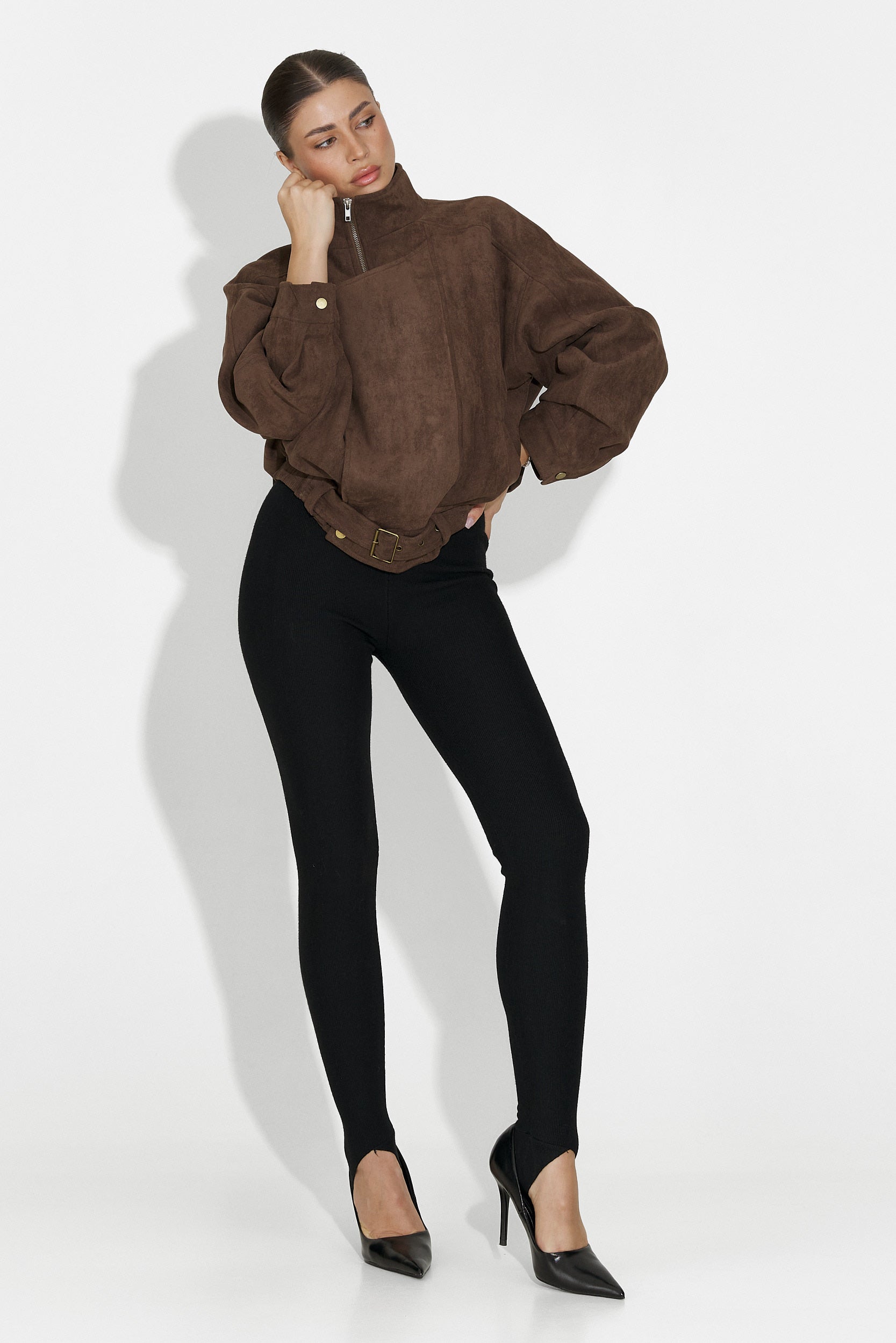 Geaca dama casual maro Ismoria Bogas