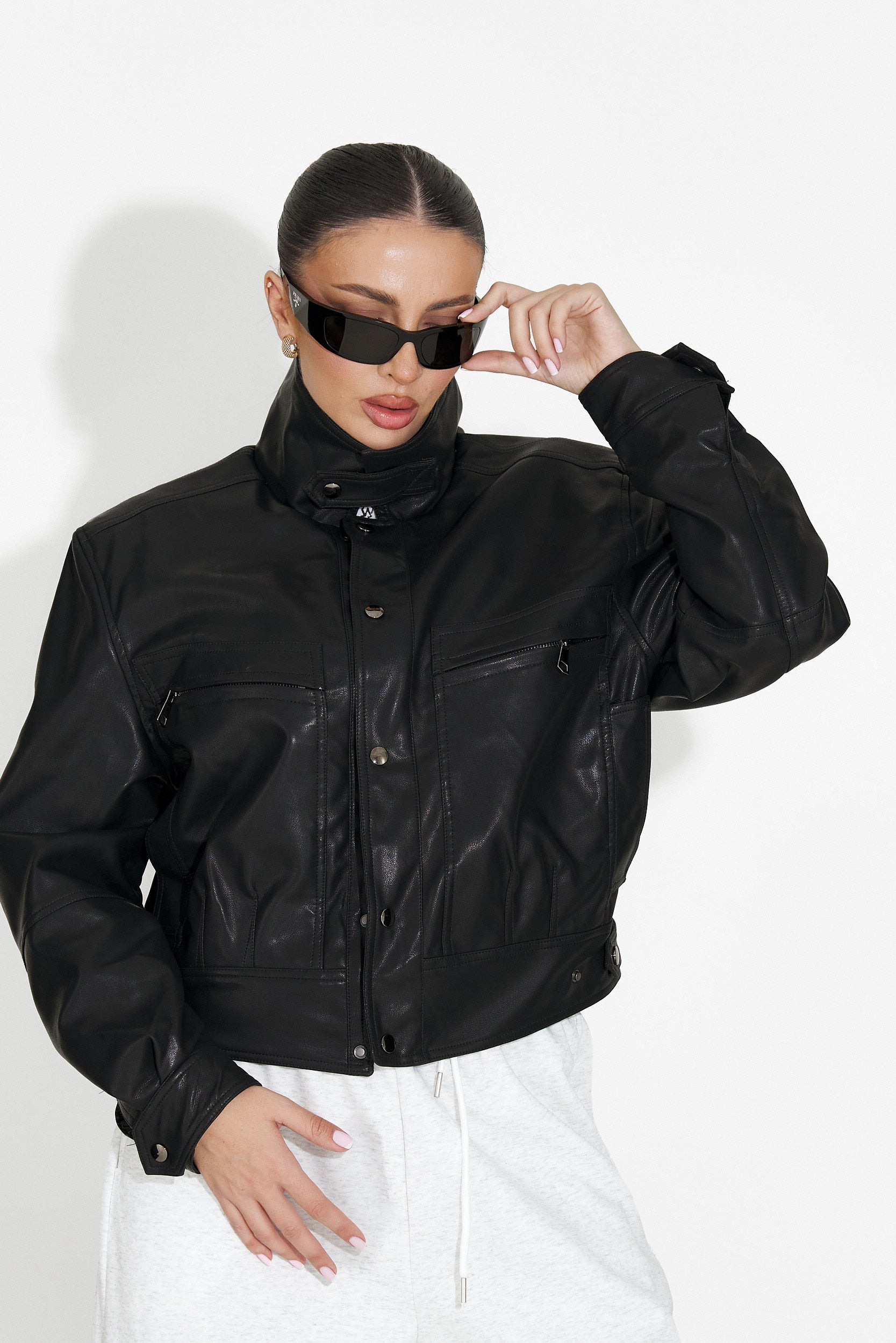 Geaca dama casual neagra Giselia Bogas